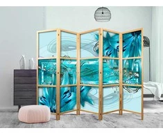 Artgeist Japoniška kambario pertvara - Lilies in Pale Mėlyna II