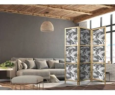 Artgeist Japoniška kambario pertvara - Pastel birds - a delicate pattern of baltas and pilkas herons on a light pink background
