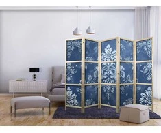 Artgeist Japoniška kambario pertvara - Retro Ornament - Decorative Motif in Worn Blues