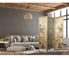 Artgeist Japoniška kambario pertvara - Stone Baroque Ornaments in Light Shades of Gray-Mėlyna