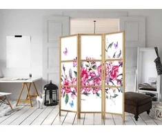 Artgeist Japoniška kambario pertvara - Style: Flowers and Butterflies