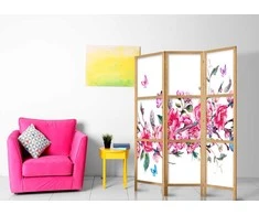 Artgeist Japoniška kambario pertvara - Style: Flowers and Butterflies