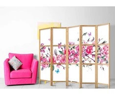 Artgeist Japoniška kambario pertvara - Style: Flowers and Butterflies II