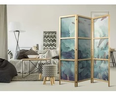 Artgeist Japoniška kambario pertvara - Three Schools of Fish - Fish in Muted Colors Swimming in Groups in Oceanic Depths