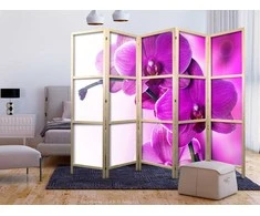 Artgeist Japoniška kambario pertvara - Violet Orchids II