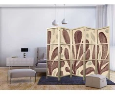 Artgeist Japoniška kambario pertvara - Waving Leaves - Irregular Plant Shapes in the Style of Matisse