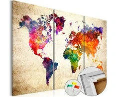 Artgeist Kamštinis paveikslas - Corkboard Map in Watercolor