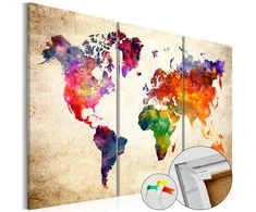 Artgeist Kamštinis paveikslas - Corkboard Map in Watercolor
