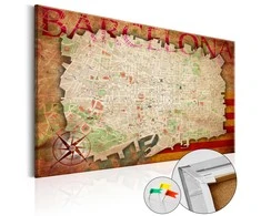 Artgeist Kamštinis paveikslas - Map of Barcelona