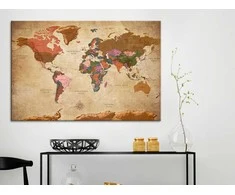 Artgeist Kamštinis paveikslas - World Map: Brown Elegance