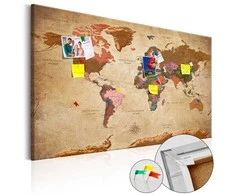 Artgeist Kamštinis paveikslas - World Map: Brown Elegance