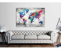 Artgeist Kamštinis paveikslas - World Map: Pilkas Style