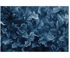 Artgeist Paveikslas - Abstract Ornaments Dark Mėlyna Victorian Leaves