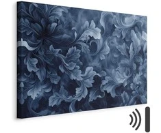 Artgeist Paveikslas - Abstract Ornaments Dark Mėlyna Victorian Leaves