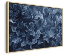 Artgeist Paveikslas - Abstract Ornaments Dark Mėlyna Victorian Leaves