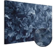 Artgeist Paveikslas - Abstract Ornaments Dark Mėlyna Victorian Leaves