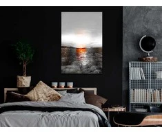 Artgeist Paveikslas - Reflection of Colors (1-part) - Sunset in Painted Abstract Background