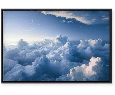 Artgeist Paveikslas - Aerial Landscapes: Rays Lighting Up Fluffy Cloud Formations