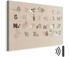 Artgeist Paveikslas - Alphabet at the Zoo - Joyful Animals and Their Names on a rusvai gelsvas Background