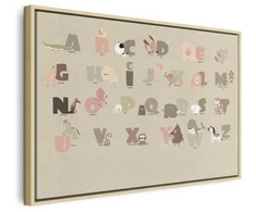 Artgeist Paveikslas - Alphabet at the Zoo - Joyful Animals and Their Names on a rusvai gelsvas Background
