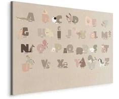 Artgeist Paveikslas - Alphabet at the Zoo - Joyful Animals and Their Names on a rusvai gelsvas Background