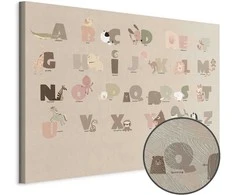 Artgeist Paveikslas - Alphabet at the Zoo - Joyful Animals and Their Names on a rusvai gelsvas Background