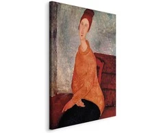 Artgeist Paveikslas - Amedeo Modigliani – Jeanne Hebuterne in a Geltona Sweater
