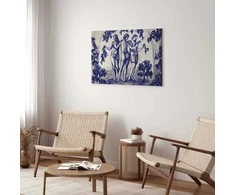 Artgeist Paveikslas - Ancient vineyard - three women in a portal painted with mėlynas ink