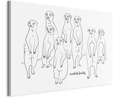 Artgeist Paveikslas - Animal Patrol (1-part) - Meerkats on Juodas and Baltas Background