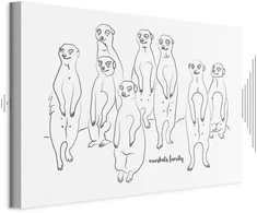 Artgeist Paveikslas - Animal Patrol (1-part) - Meerkats on Juodas and Baltas Background
