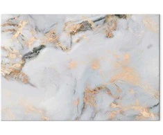 Artgeist Paveikslas - Baltas stone – elegant marble with golden reflections