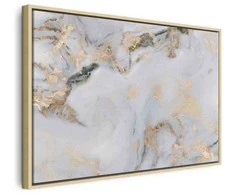 Artgeist Paveikslas - Baltas stone – elegant marble with golden reflections