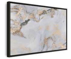 Artgeist Paveikslas - Baltas stone – elegant marble with golden reflections