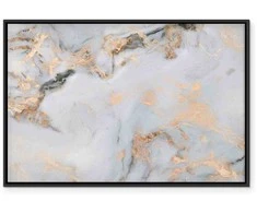 Artgeist Paveikslas - Baltas stone – elegant marble with golden reflections