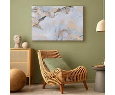 Artgeist Paveikslas - Baltas stone – elegant marble with golden reflections