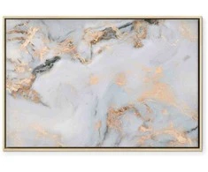 Artgeist Paveikslas - Baltas stone – elegant marble with golden reflections