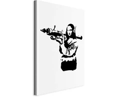 Artgeist Paveikslas - Banksy Mona Lisa with Rocket Launcher (1 Part) Vertical