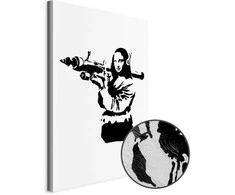 Artgeist Paveikslas - Banksy Mona Lisa with Rocket Launcher (1 Part) Vertical