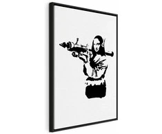 Artgeist Paveikslas - Banksy Mona Lisa with Rocket Launcher (1 Part) Vertical