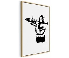 Artgeist Paveikslas - Banksy Mona Lisa with Rocket Launcher (1 Part) Vertical