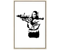 Artgeist Paveikslas - Banksy Mona Lisa with Rocket Launcher (1 Part) Vertical