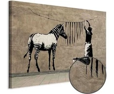 Artgeist Paveikslas - Banksy: Washing Zebra on Concrete (1 Part) Wide
