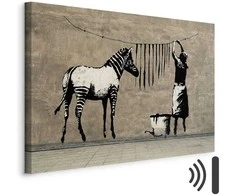 Artgeist Paveikslas - Banksy: Washing Zebra on Concrete (1 Part) Wide
