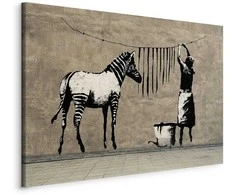 Artgeist Paveikslas - Banksy: Washing Zebra on Concrete (1 Part) Wide