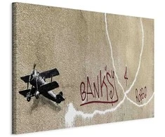 Artgeist Paveikslas - Banksy's Plane (1-part) - Raudona Graffiti Text on Mural Background
