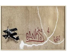 Artgeist Paveikslas - Banksy's Plane (1-part) - Raudona Graffiti Text on Mural Background