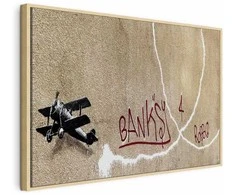 Artgeist Paveikslas - Banksy's Plane (1-part) - Raudona Graffiti Text on Mural Background