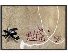 Artgeist Paveikslas - Banksy's Plane (1-part) - Raudona Graffiti Text on Mural Background