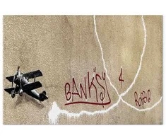 Artgeist Paveikslas - Banksy's Plane (1-part) - Raudona Graffiti Text on Mural Background