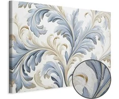Artgeist Paveikslas - Baroque Ornaments in Light Kreminis-Mėlyna Hues